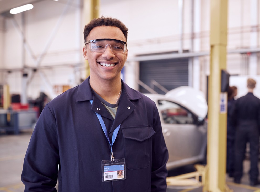 student in workforce training